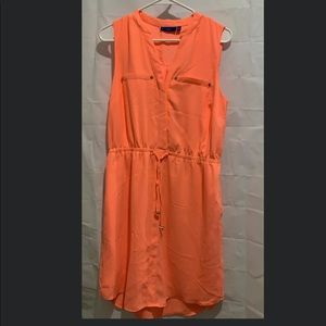 Coral sleeveless dress